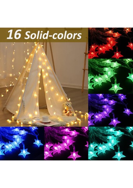 20FT Renk Değişen Yıldız Dize Işıklar Pille Çalışan, Çocuk Odası Dekoru Için 40 LED Noel Işıkları Uzaktan Kumanda ile Kapalı, Yatak Odası Için Çok Renkli Pırıltı Işıklar (Yurt Dışından)
