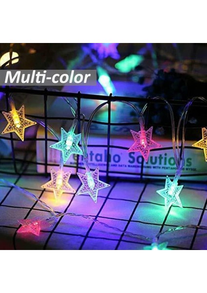 20FT Renk Değişen Yıldız Dize Işıklar Pille Çalışan, Çocuk Odası Dekoru Için 40 LED Noel Işıkları Uzaktan Kumanda ile Kapalı, Yatak Odası Için Çok Renkli Pırıltı Işıklar (Yurt Dışından)
