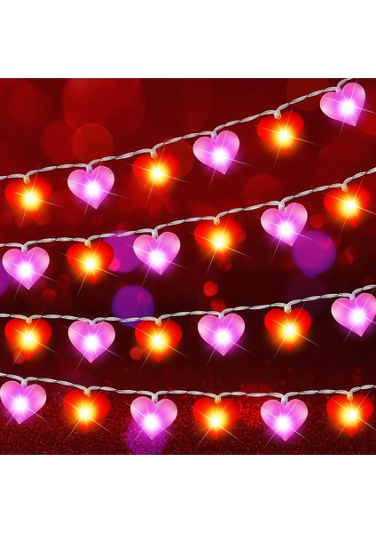 Adet Sevgililer Günü Peri Dizi Işıkları Kalp Dizisi 10 Ft 20 LED Kalp Şeklinde Pille Çalışan Peri Işıkları Sevgililer Günü Yatak Odası Doğum Günü G Için Su Geçirmez Pırıl (Yurt Dışından)
