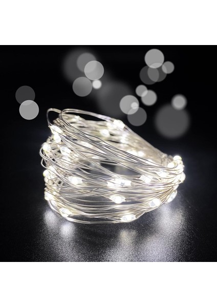 4 Pil Kumandalı Mini LED Peri Işık Çiy Damlası Işık Seti, Zamanlayıcı ile 6 Saat Açık/18 Saat Kapalı Düğün Merkezinde Noel Partisi Süslemeleri, 30 Led, 10 Feet Gümüş Tel (Yurt Dışından)