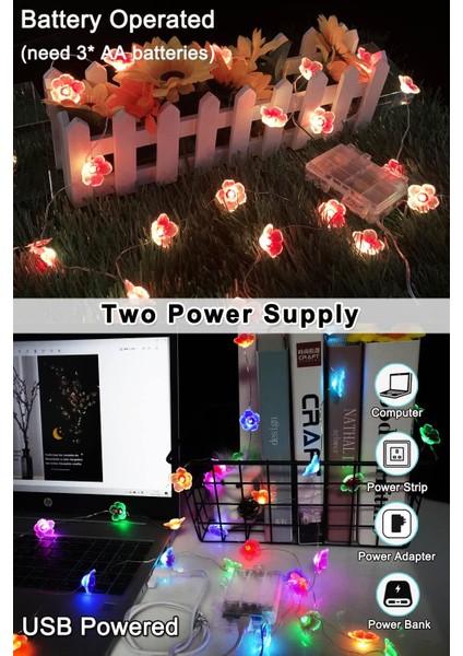 Çok Renkli Çiçek Işıkları Kiraz Çiçeği Dize Işıkları Pille Çalışan ve USB ile Çalışan, 13FT 40 Uzaktan Kumandalı Zamanlayıcılı LED Peri Işıkları Kreş Kız Yatak Odası Için (Yurt Dışından) modelleri
