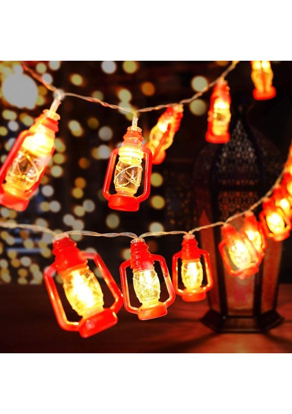 20 LED Kırmızı Fener Dize Işıkları Mini Gazyağı Lambası Kapalı Açık Veranda Bahçe Tatil Evi Ramazan Düğün Parti Noel Ağacı Yeni Yıl Süslemeleri (Sıcak Beyaz Işık) (Yurt Dışından) fiyatları