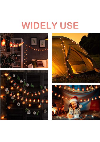20 LED Kırmızı Fener Dize Işıkları Mini Gazyağı Lambası Kapalı Açık Veranda Bahçe Tatil Evi Ramazan Düğün Parti Noel Ağacı Yeni Yıl Süslemeleri (Sıcak Beyaz Işık) (Yurt Dışından) indirimleri