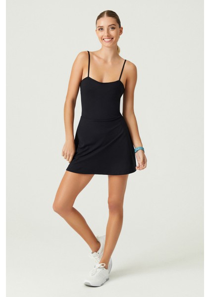 x Melodi Siyah Tenis Elbisesi Spor Elbise Tennis Dress