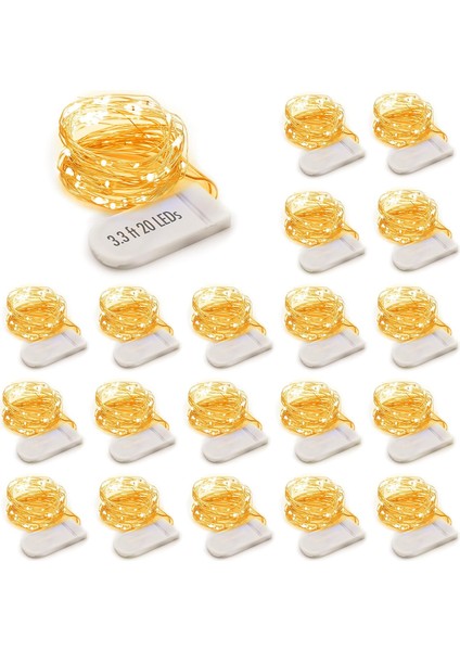 LED Peri Işıkları Pille Çalışan Dize Işıklar [20 Paket], 3.3ft 20 Mini Peri Işıkları Pille Çalışan Nişan Partisi Düğün Süslemeleri El Sanatları Mason Kavanoz Işıkları Ate (Yurt Dışından)