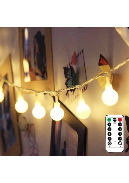 Lepro Akülü LED Küre Dize Işıklar Uzaktan Kumandalı ve Zamanlayıcılı Top Peri Işıklar, 16.4ft 50 LED Işıklar, 8 Mod, Yatak Odası Için Kapalı Dış Mekan Dekoratif Asma Işık (Yurt Dışından)