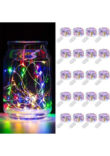 LED Peri Işıkları Pille Çalışan Dize Işıklar [20 Paket], 3,3 Ft 20 Mini LED Işıklar Pille Çalışan Renkli Peri Işıkları | Su Geçirmez Kapalı Gümüş Tel Işıklar Ateş Böceği (Yurt Dışından)