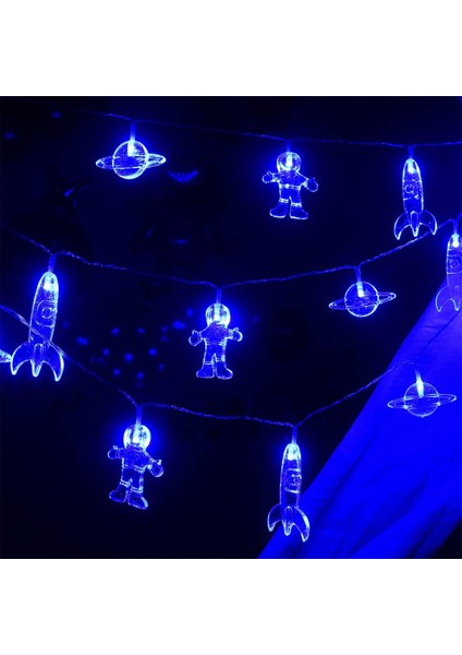 20 LED 11 Ft Çocuk Odası Erkek Yatak Odası Için Uzaktan Kumandalı LED Dize Işıklar 8 Mod Su Geçirmez Roket Uzay Gemisi Astronot Dize Işıkları Çocuk Odası Çadır Doğum Günü (Yurt Dışından)