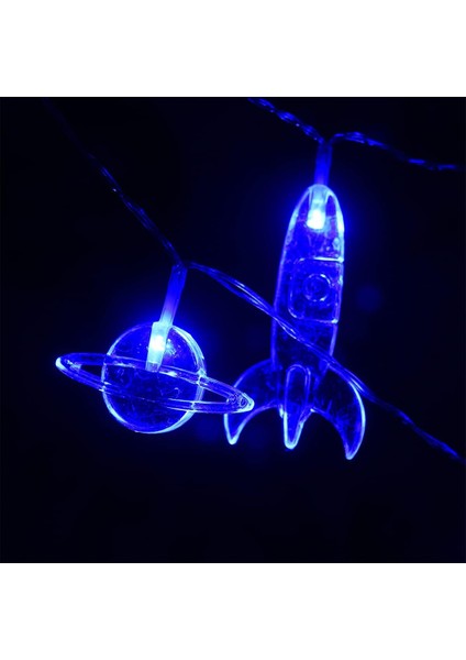 20 LED 11 Ft Çocuk Odası Erkek Yatak Odası Için Uzaktan Kumandalı LED Dize Işıklar 8 Mod Su Geçirmez Roket Uzay Gemisi Astronot Dize Işıkları Çocuk Odası Çadır Doğum Günü (Yurt Dışından)