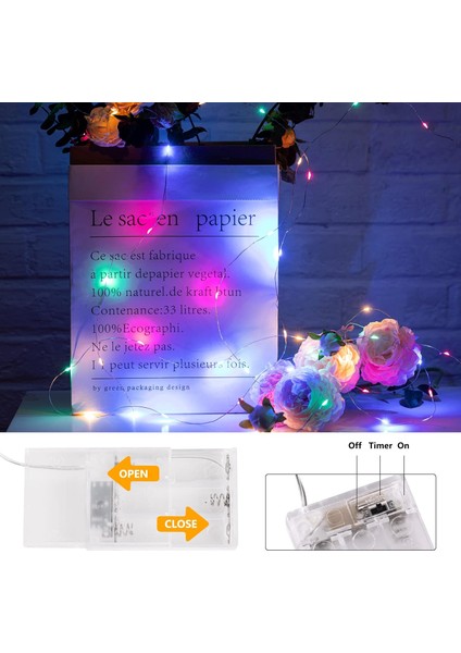 5 Paket Peri Işıkları Pille Çalışan, 7 Ft 20 Zamanlayıcılı LED Dize Işıklar, Su Geçirmez Gümüş Tel Yatak Odası Ev Partisi Düğün Noel Süslemeleri Için Renkli Peri Işıkları (Yurt Dışından) fırsatları