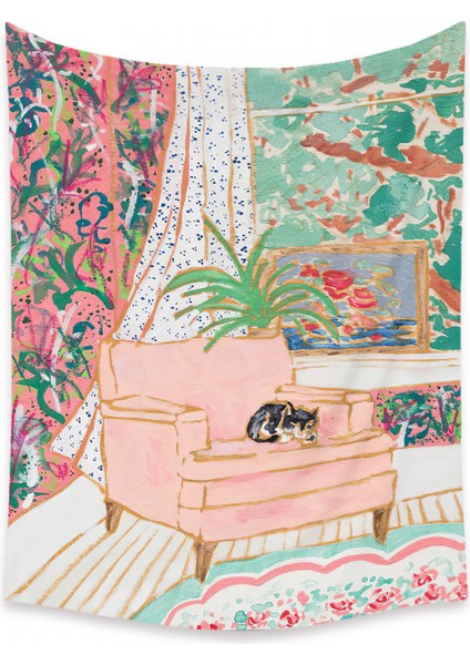 Botanik Boho Ev Goblen Estetik Sanat Ev Arka Plan Kumaş Süsleme Hediye Mandala Goblen Süsleme (ZJ825-68, 51 x 59 Inç) (Yurt Dışından)