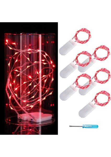 6 Paket Peri Işıkları Pille Çalışan Ateşböceği Işıkları LED Yıldızlı Dize Işıklar 3.3ft 10 Led, Su Geçirmez Gümüş Tel, Dıy Düğün Merkezinde Çalışmak, Parti, Noel Masa Dek (Yurt Dışından)