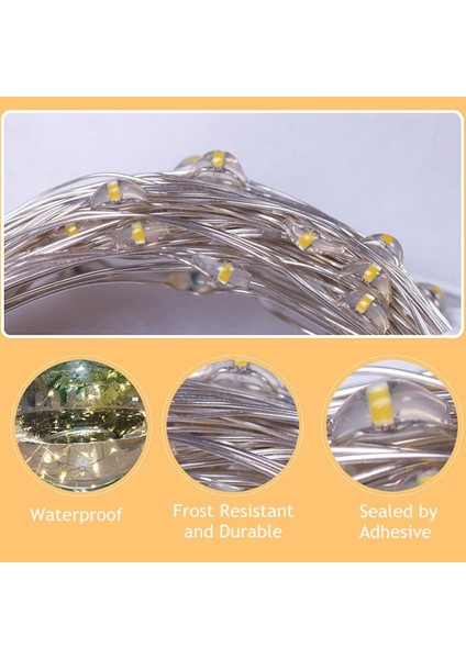 100 LED Gümüş Tel Dize Işıklar, 33FT Pille Çalışan Kapalı Peri Dize Işıklar, Tatil Dekoratif Çelenk Noel Ağacı Düğün Partisi Dekorasyonu (1 Paket, Mavi) (Yurt Dışından)