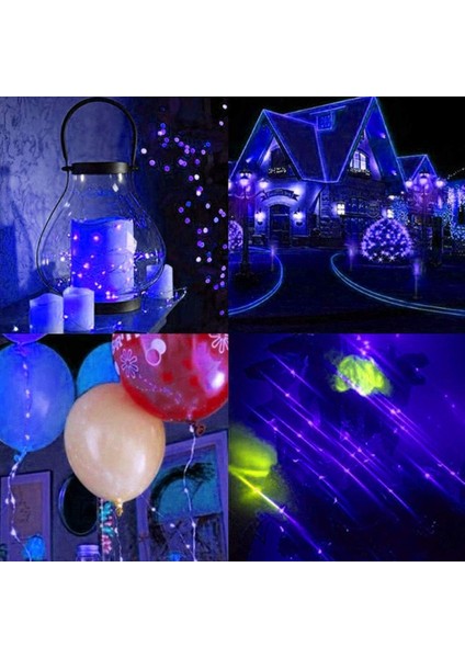 100 LED Gümüş Tel Dize Işıklar, 33FT Pille Çalışan Kapalı Peri Dize Işıklar, Tatil Dekoratif Çelenk Noel Ağacı Düğün Partisi Dekorasyonu (1 Paket, Mavi) (Yurt Dışından)