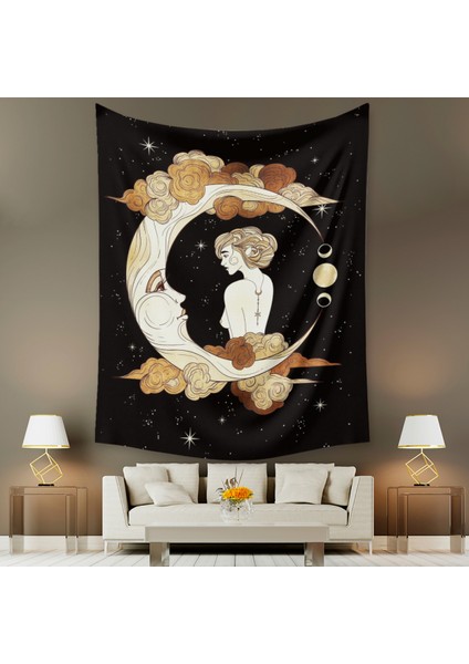 Tarot Ay Goblen Duvar Asılı Altın Yıldızlı Yıldızlar Yatak Odası Için Goblen Ay ve Bulut Duvar Goblen Oturma Odası Ev Yurt Dekoru Için Estetik Ay Goblen (GT320001, 39 x 59 Inc) (Yurt Dışından) modelleri