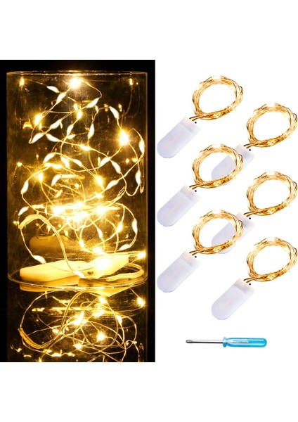 Paket Peri Işıkları Pille Çalışan Ateşböceği Işıkları LED Yıldızlı Dize Işıklar 3.3ft 10 Led, Su Geçirmez Gümüş Tel, Dıy Düğün Merkezinde Çalışmak, Parti, Noel Masa Deko (Yurt Dışından)
