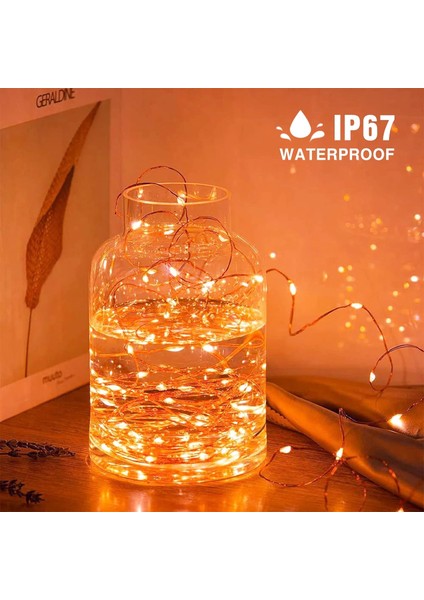 16 Paket Turuncu Peri Işıkları Pille Çalışan, Mini Dize Yıldızlı Pixie Işığı, Sevgililer Günü Dekoru, 20 LED Bakır Tel Işık, 6.5ft Mason Kavanoz Işığı, Vazolar Için IP67 (Yurt Dışından)