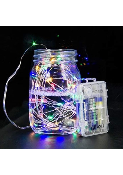 2 x Peri Işıkları Pille Çalışan, Gümüş Tel Zincirler 8 Mod 5m 50 LED Zamanlayıcı Dize Işıklar Yatak Odası Için Uzaktan Kumandalı Noel Partisi Düğün Dekorasyonu (Çok Renkl (Yurt Dışından) fiyatları