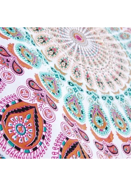 Hippi Bohem Psychedelic Altın Mavi Tavuskuşu Mandala Duvar Asılı Yatak Goblen (Çiçek Altın, Boyut: 51,2" x 59,1") (Yurt Dışından) modelleri