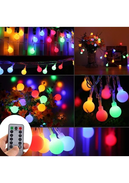 33 Ft 100 LED Pille Çalışan Dize Işıklar Açık / Kapalı Yatak Odası, Bahçe, Noel Ağacı Için Uzaktan Kumandalı Renkli Küre Peri Işıkları [8 Mod, Zamanlayıcı] (Çok Renkli) (Yurt Dışından)
