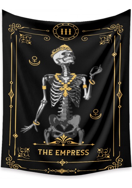 Kafatası Tarot Goblen Estetik Sanat Ev Arka Plan Kumaş Süsleme Hediye Havuz Goblen Oturma Odası Yatak Odası Süsleme (Imparatoriçe, 39 x 59 Inç) (Yurt Dışından)