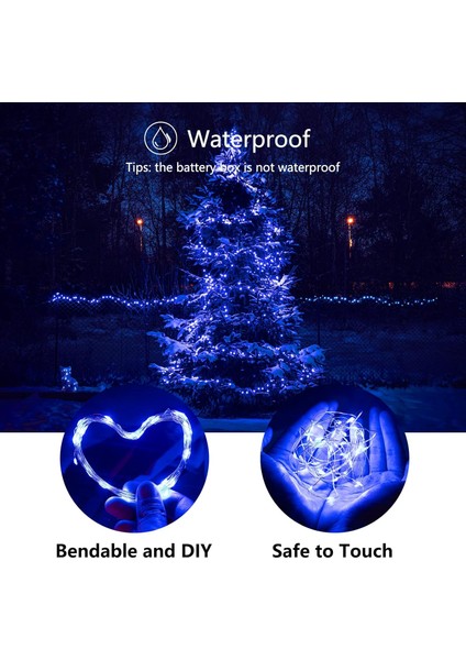 Peri Işıkları Pille Çalışan, 5 Paket 7 Ft 20 Zamanlayıcılı LED Dize Işıklar, Su Geçirmez Gümüş Tel Yatak Odası Için Peri Işıkları Noel Ev Partisi Düğün Süslemeleri, Mavi (Yurt Dışından) fırsatları