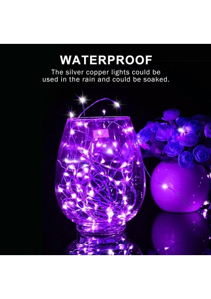 4 Paket 50 LED Mor Peri Işıkları Pille Çalışan, 16.1ft Gümüş Tel Mini Peri Işıkları Su Geçirmez, Yatak Odası Kapalı Veranda Partisi Hediyeleri Için Dize Peri Işıkları Noe (Yurt Dışından) modelleri