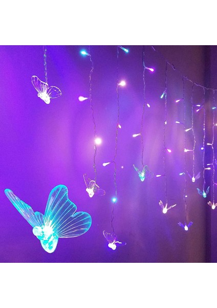 Yatak Odası Için Kelebek Perde Peri Işıkları Dize Işıklar Asılı Pırıltı Tavan Dekoru 90 LED 10FT Uzaktan Kumandalı Kız Kelebek Odası Dekoru Küçük Yürümeye Başlayan Genç K (Yurt Dışından)