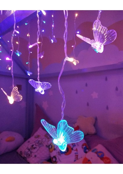 Yatak Odası Için Kelebek Perde Peri Işıkları Dize Işıklar Asılı Pırıltı Tavan Dekoru 90 LED 10FT Uzaktan Kumandalı Kız Kelebek Odası Dekoru Küçük Yürümeye Başlayan Genç K (Yurt Dışından) modelleri