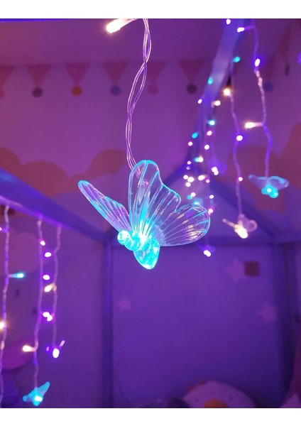 Yatak Odası Için Kelebek Perde Peri Işıkları Dize Işıklar Asılı Pırıltı Tavan Dekoru 90 LED 10FT Uzaktan Kumandalı Kız Kelebek Odası Dekoru Küçük Yürümeye Başlayan Genç K (Yurt Dışından) fırsatları