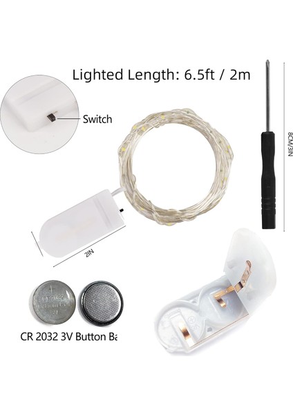 24 Paket Peri Işıkları Pille Çalışan (Dahil), 6.5ft 20 LED Mini Dize Işıklar, Dıy Düğün Noel Partisi Mason Kavanozları Dekor Için Su Geçirmez Gümüş Tel Ateşböceği Yıldızl (Yurt Dışından) fiyatları