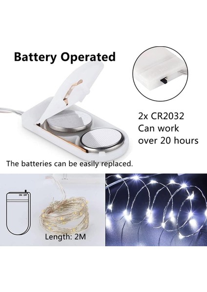 12 Paket Peri Işıkları Pille Çalışan Dize Işıklar, 7ft 20LED Su Geçirmez Gümüş Tel Noel Işıkları Açık Hava, Yatak Odası Partisi Doğum Günü Düğün Kapalı Dekorasyon Için At (Yurt Dışından) fırsatları