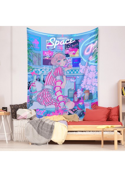 Anime Goblen Estetik Sanat Ev Arka Plan Kumaş Dekor Hediye Boho Goblen Oturma Odası Için Yatak Odası Dekoru (614-11, 39X59 Inç) (Yurt Dışından) modelleri