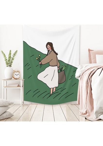 Kız Çift Küçük Taze Goblen Estetik Sanat Ev Arka Plan Kumaş Dekorasyon Hediye Havuz Goblen Oturma Odası Yatak Odası Dekorasyonu (LY028, 29 x 38 Inç) (Yurt Dışından) fiyatları