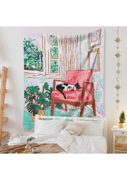 Botanik Boho Ev Goblen Estetik Sanat Ev Arka Plan Kumaş Süsleme Hediye Mandala Goblen Süsleme (ZJ825-63, 51 x 59 Inç) (Yurt Dışından) fiyatları