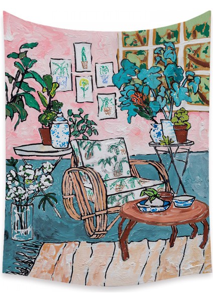 Botanik Boho Ev Goblen Estetik Sanat Ev Arka Plan Kumaş Süsleme Hediye Mandala Goblen Süsleme (ZJ825-58, 59 x 79 Inç) (Yurt Dışından)