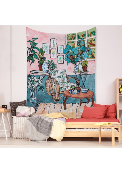 Botanik Boho Ev Goblen Estetik Sanat Ev Arka Plan Kumaş Süsleme Hediye Mandala Goblen Süsleme (ZJ825-58, 59 x 79 Inç) (Yurt Dışından) modelleri