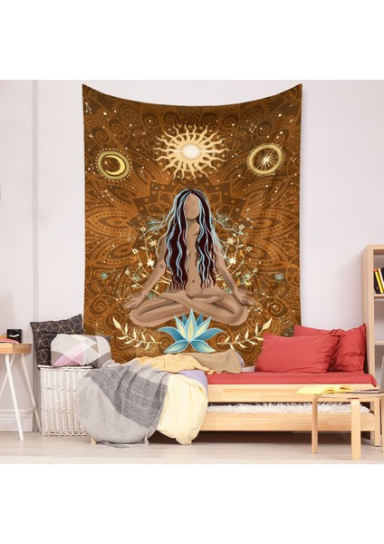 Boho Goblen Estetik Sanat Ev Arka Plan Kumaş Dekor Hediye Goblen Oturma Odası Yatak Odası Dekor (604-1, 59 x 79 Inç) (Yurt Dışından)