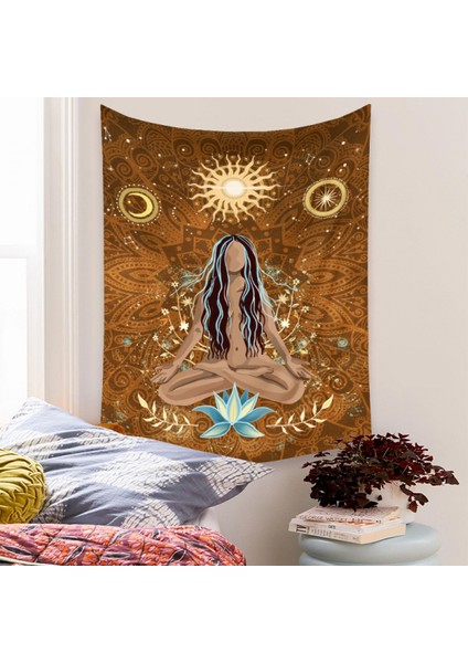Boho Goblen Estetik Sanat Ev Arka Plan Kumaş Dekor Hediye Goblen Oturma Odası Yatak Odası Dekor (604-1, 59 x 79 Inç) (Yurt Dışından)