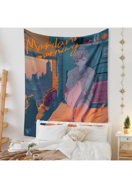 Anime Goblen Estetik Sanat Ev Arka Plan Kumaş Dekor Hediye Boho Goblen Oturma Odası Yatak Odası Dekoru Için (614-10, 29 x 38 Inç) (Yurt Dışından)