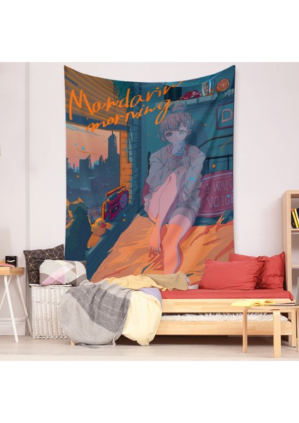 Anime Goblen Estetik Sanat Ev Arka Plan Kumaş Dekor Hediye Boho Goblen Oturma Odası Yatak Odası Dekoru Için (614-10, 29 x 38 Inç) (Yurt Dışından)