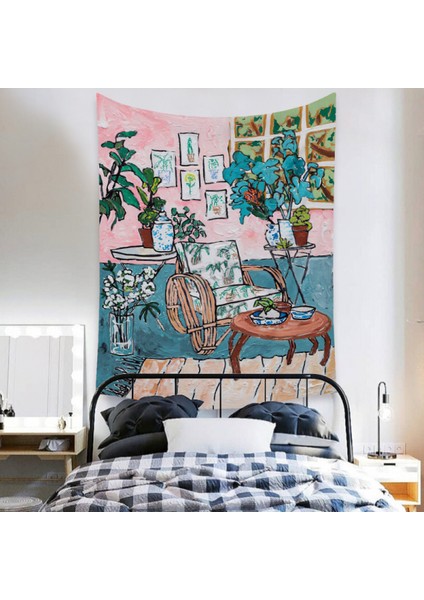 Botanik Boho Ev Goblen Estetik Sanat Ev Arka Plan Kumaş Süsleme Hediye Mandala Goblen Süsleme (ZJ825-58, 71 x 91 Inç) (Yurt Dışından)