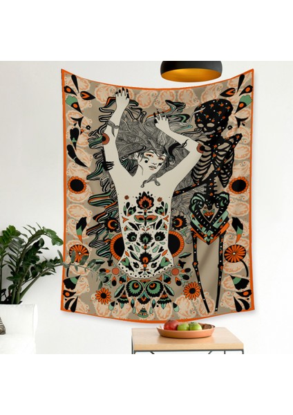Kafatası Çiçek Kız Goblen Ev Goblen Estetik Sanat Ev Arka Plan Kumaş Dekorasyon Hediye Havuz Goblen Oturma Odası Yatak Odası Dekorasyonu (GT330010, 59 x 79 Inç) (Yurt Dışından) fiyatları