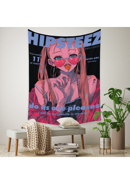 Anime Goblen Estetik Sanat Ev Arka Plan Kumaş Dekor Hediye Boho Goblen Oturma Odası Yatak Odası Dekoru Için (614-22, 71X91 Inç) (Yurt Dışından)