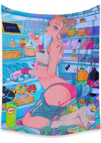 Anime Goblen Estetik Sanat Ev Arka Plan Kumaş Dekor Hediye Boho Goblen Oturma Odası Için Yatak Odası Dekoru (614-19, 59X79 Inç) (Yurt Dışından)