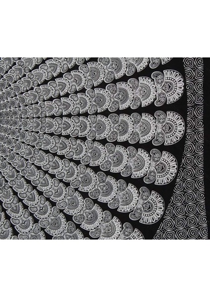 Hippi Bohem Psychedelic Altın Mavi Tavuskuşu Mandala Duvar Asılı Yatak Goblen (Siyah Beyaz, Boyut: 70.9" x 90.6") (Yurt Dışından) fiyatları