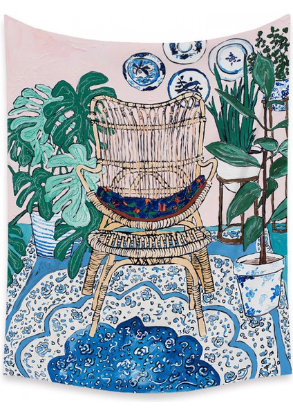 Botanik Boho Ev Goblen Estetik Sanat Ev Arka Plan Kumaş Süsleme Hediye Mandala Goblen Süsleme (ZJ825-60, 71 x 91 Inç) (Yurt Dışından)
