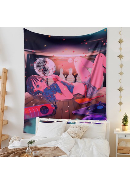 Anime Goblen Estetik Sanat Ev Arka Plan Kumaş Dekor Hediye Boho Goblen Oturma Odası Için Yatak Odası Dekoru (614-22, 59X79 Inç) (Yurt Dışından)