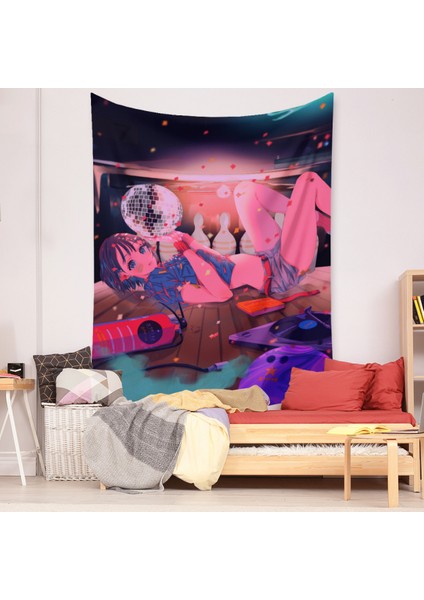 Anime Goblen Estetik Sanat Ev Arka Plan Kumaş Dekor Hediye Boho Goblen Oturma Odası Için Yatak Odası Dekoru (614-22, 59X79 Inç) (Yurt Dışından)