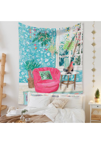 Botanik Boho Ev Goblen Estetik Sanat Ev Arka Plan Kumaş Süsleme Hediye Mandala Goblen Süsleme (ZJ825-67, 39 x 59 Inç) (Yurt Dışından)